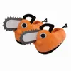 Poupées en peluche Pochita Peluche Pantoufle Tronçonneuse Scie À Chaîne Homme Cosplay Orange Chien Pantoufle Japon Anime Étranger Plushie Pantoufle Cadeau De Noël 230227