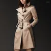 Femmes Trench Coats 2023 Automne Marque Femmes Manteau Long Coupe-Vent Europe Amérique Mode Tendance À Double Boutonnage Mince Q1534