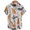 Chemises décontractées pour hommes chemise à imprimé animal mâle hiphop hawaïen chemise ample à manches courtes Harajuku streetwear surdimensionné vêtements décontractés Z0224