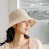 Cappelli a tesa larga Donna Estate Hollow Cool Cappello da sole Fatto a mano all'uncinetto Floppy Tinta unita Maglia a cupola Cappello a secchiello Tesa larga pieghevole Cofano da spiaggia G230227