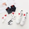 Femmes chaussettes printemps et été dames courtes coeurs rouges mignon collège vent Simple drôle confortable coton Harajuku