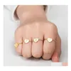 Auto DVR Band Rings Open Gold Heart Love 26 Letters Ring Ringless Steel Knuckle For Women Men Men Liefhebber vriend paar sieraden drop levering dhudy