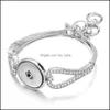 Charm Bracelets Heart Snap Bracelet Link Bangles Charms Metal For Women Fit 18Mm Snaps Button Jewelry Drop Delivery Dhehz