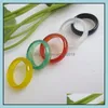 Cluster Rings Fashion Glass Ring Synthetic Jade Agate Stone Jewelry Hand Circle For Women Men Drop Delivery Dhtte