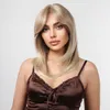 Synthetic Wigs Easihair Medium Length Synthetic Wigs for Women Layered Blonde with Bangs Cosplay Shoulder Heat Resistant Wig 230227