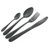 Dijksets Zwart zilverware Set bestek Keermessen Fork Coffee Dessert theelepels Roestvrij staal Floet Keuken Home Tafelware