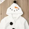 Jumpsuits 0-3T Toddler born Kid Baby Boy Girl Cute Rompers Snowman Plush Long Sleeve Jumpsuit Warm Autumn Spring Winter Costumes 230228