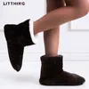 Pantoufles Maison Maison Pantoufles Femmes Hiver Coton En Peluche Antidérapant Intérieur Fluffy Fourrure Chaud Pantoufles Noir Femme Chaussures Fuzzy Haute Bottes 2022 Z0215