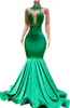 2023 Sparkle Green Sequins Crystal Denizkızı Prom Elbiseler Seksi Sırtsız Gece Elbise Yular Boyun Kadınlar Resmi Parti Elbise Özel Yapım J0228