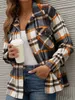 Women's Jackets Winter Plaid Flannel Shirt Women Checkered Fashion Outerwear Casual Velvet Jacket Coat Female Long Sleeve Thick Overshirt 230228