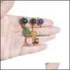 CAR DVR Cluster Rings Round Stone Jade Pink Green Crystal Wire Wrap Gold Finger Ring Partisale Smycken för kvinnor Storlek 7 8 Drop Delivery Dhn4d