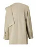 Kvinnors kostymer blazers EAM Women Camel Oregelbundet Big Size Blazer 0Neck Långärmad Löst fit Jacket Fashion Spring Autumn 2023 1DF3116 230228