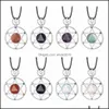 Anhänger Halsketten Sterling Silber Hexagramm Stern Halskette Geschliffener Kristallstein David Sterne Schild Hexagramme Doppelschicht Diamant Schmuck D Dh6Hy