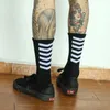 Men's Socks Harajuku Department of black and white Oblique Stripe HK Wind Stockings Male Tide Pilot Skateboard Lovers Cotton Women Socks Z0227