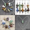 DVR DVR DVR Naszyjniki modowe Naturalne grzyb Naszyjnik Śliczny Mini Statue Reiki Charms Crafts Biżuter