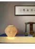 Lampade da tavolo Lampada retrò pastorale cinese Paralume in rattan Camera da letto in legno Ristorante Tavolo luminoso creativo fatto a mano in bambù