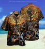 Camisas casuales para hombres Nuevas camisas hawaianas Camisas de dibujos animados con botones de manga corta de Halloween Camisas de verano de gran tamaño para hombres y mujeres Z0224