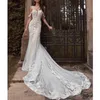 Vintage Elgeant off the ramion sukienki ślubne Linia 3D Kwique Sieklica 2023 Plus Size Custom Made Country Wedding Bride Suknia panny młodej