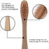 Tandbrush Rainbow Bamboo Banister Brush Natural Soft Hair Tooth Egofriendly Es Oral Cleaning Care Tools20PCSpack 230228