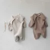 Jumpsuits Milancel Baby Rompers Knit Girls Jumpsuits Peter Pan Collar Boys Romper Born kläder 230228