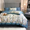 Bedding Sets American Digital Printing Luxury High-end Set Pure Cotton Duvet Cover Four-piece Household Double Plant And Flower