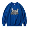 Bluzy Bluzy Women French Bulldog Kobiety Kobiety Kawaii Dog Funny Graphic Pullovers Unisex Casual Oneck Blue 230227