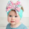 Accessoires de cheveux enfants imprimé grand arc bandeau en Nylon doux élastique bébé impression tête couverture Bandana produits nés