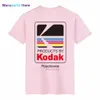 Herr t-shirts 2019 sommar män kvinnor tee ins korea retro lös vild kodak tter kortseverad kodak 100% bomull t shirt hip hop män topps 0301H23