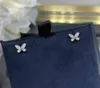Stud Earrings Fashion Mini Butterfly Crystal Female White Zircon Insects Earring Wedding 925 Sterling Silver Pear Jewelry