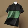 Men's Polos Summer Polo Shirt Men Patchwork Casual Golf Clothes For Men Casual Short Sleeve Shirts Slim Fit Men Casual Work Tops 230228