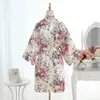 2023 Ethnic Clothing Brides Wedding Sleepwear Casual Bathrobe Women Nightgown Short floral Dressing Gown Bridal Bridesmaid traditional cheongsam dress