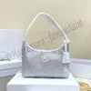 Diseñador Hobo Re-Edition 2000 Bolso de hombro de nylon Italia Milano Marca Mujer Saffiano Cuero Diamante Bolsos para axilas Lady Half Moon Bolso Luxurys