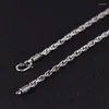 Kedjor Thai Silver Classic Retro rephalsband för man kvinnor S925 Sterling Long Chain Cross Jewery