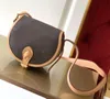 Genuine leather classic flap Horseshoe bag MON0GRAM bag Luxury Designer handbag Shoulder clutch Bags TAMBOURIN Women's mens Embossed messenger crossbody handBags