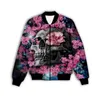 Herenjacks Xinchenyuan Men/Women Rose en Skull 3D Gedrukte jas mode streetwear Men Loose Sporting Coat M53