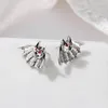 Boucles d'oreilles Hyperbole chauve-souris pour femmes hommes Punk drôle Halloween fête cadeau métal solide boucles d'oreilles goujons bijoux en gros