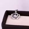 Pendant Necklaces Fashion Stainless Steel Zircon Love Cross Crystal Hollow Crown Necklace Rose Gold Color Women Female Party Gift