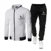 Tracksuits voor heren 2018 Nieuwe hazzy's Gedrukte geruite jas suite hoogwaardige herensport Casual Fashion Jacket Zip Shirt Z0224