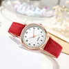 Wristwatches Fashion Casual Simple Digital Retro Frosted Leather Small Fresh With Luminous Watch Ladies Quartz Luxury Women