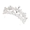 Copricapo Corone da donna Oggetti di scena per feste Ornamenti scintillanti Perle bianche Tiara per ballo in maschera Banchetto Cosplay