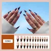 False Nails 24pcs Nail Tips DIY Tri-color Mix Press On Long Almond French Fake