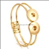 Cuff Noosa Large Snap Bracelet Jewelry Sier Gold Ginger Buttons Bangle Fit Diy 18Mm Snaps Classic Drop Delivery Bracelets Dhe0E