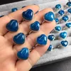 Cluster Rings 1 Pc Fengbaowu Natural Stone Blue Apatite Heart Shape Ring 925 Sterling Silver Fashion Jewelry Gift For Women And Men