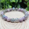 Strands MG1803 8 mm Natural 3A Labradorita Argentina Lepidolite Pulseira