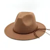 fedora för män hattar för kvinnor enkel ullhatt jazz hattar brittisk stil hatt mode hatt höst vinter stor längs flerfärgad hatt