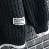 メンズセータークリスマスセーターメンニットセーターメンハラジュクストライプパターンニットプルオーバーヴィンテージoネック冬のセーターS-4XL 230228