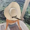 Wide Brim Hats Summer Solid Color Straw Hat Women Big Wide Brim Beach Hat Simple Foldable Travel Sun Hat Sunscreen UV Resistant Panama Sun Cap G230227