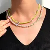 Chaînes multicouche couleur bonbon marguerite fleur perle chaîne collier de perles pour les femmes à la main riz perle tour de cou Boho fête bijoux