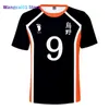 Herren T-Shirts Sommer New Hinata Shoyo Shadow Mountain Tobio T-Shirt Cosplay Kostüm Karasuno Club Volyball Erwachsene Männer Kinder Top 2021 Anime 0228H23