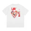 Högkvalitativ lyxig ny hjärtformad tryckt bomulls kortärmad t-shirt för män och kvinnors OS Loose Casual Short Tee
